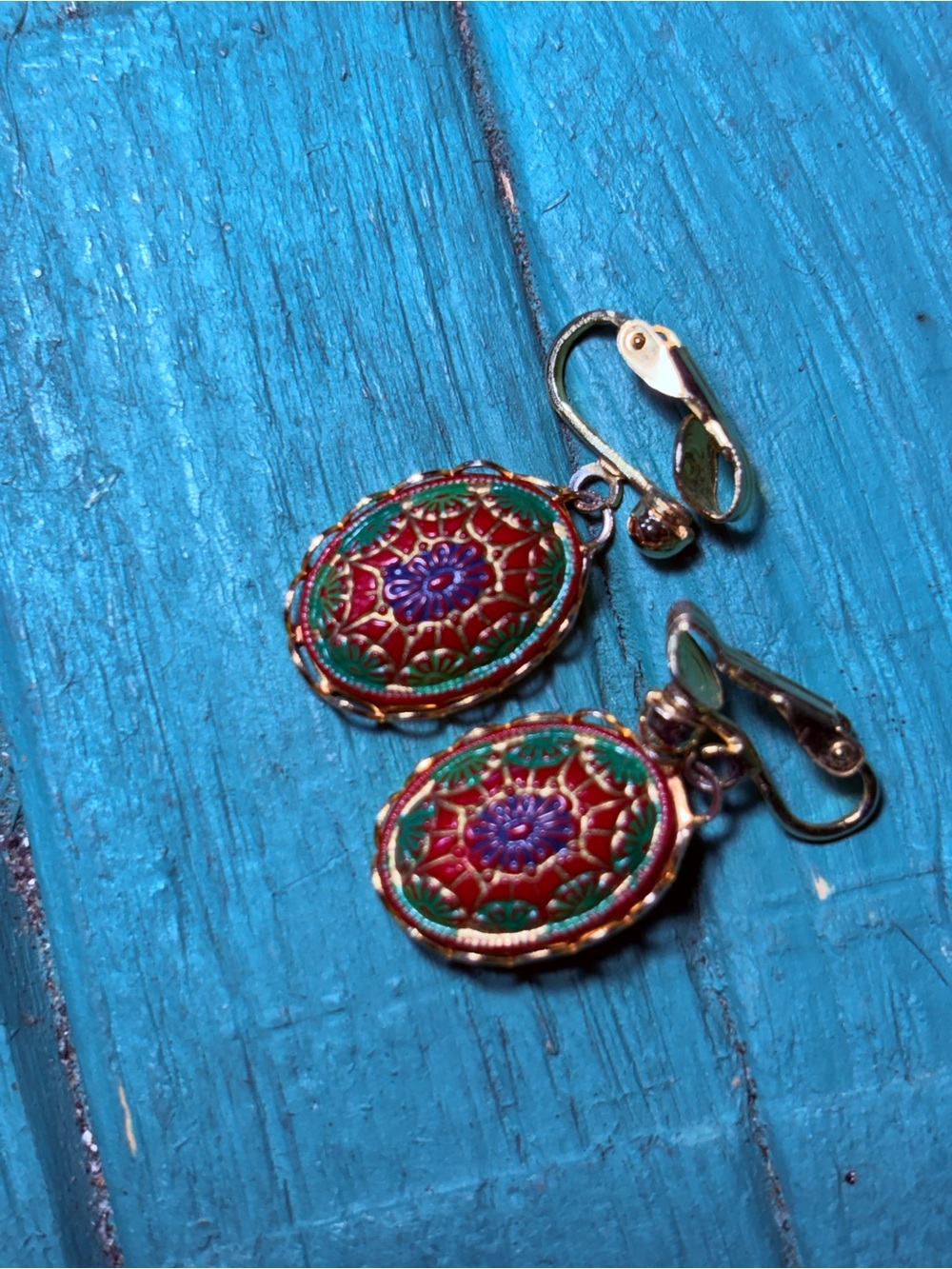 Vintage Moroccan Matrix Clip On Earrings